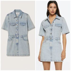 Mango Denim Shirt Dress New